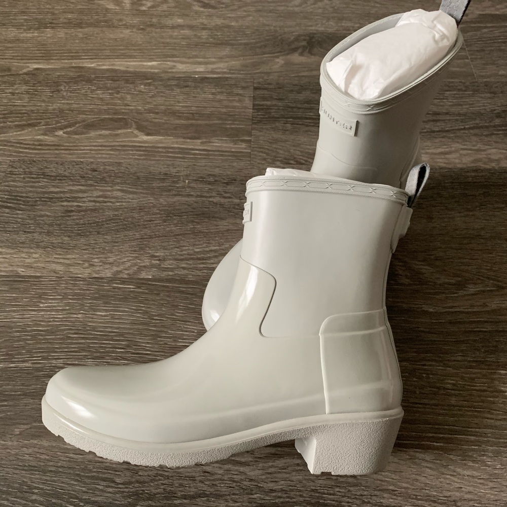 Hunter refined low heel biker gloss rain boot - Picture 6 of 7